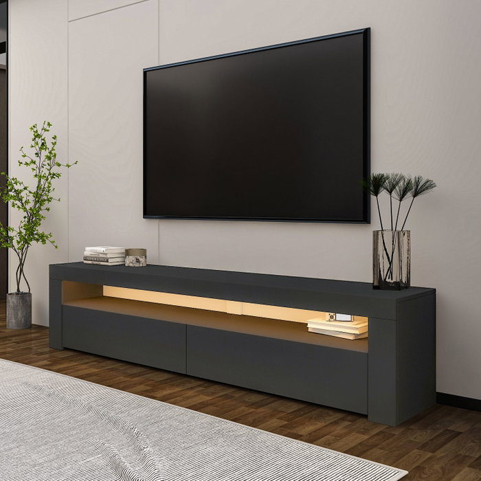 Hanah Home Soporte para TV Antracita con Luces LED Hanah Home Soporte para TV Antracita con Luces LED
